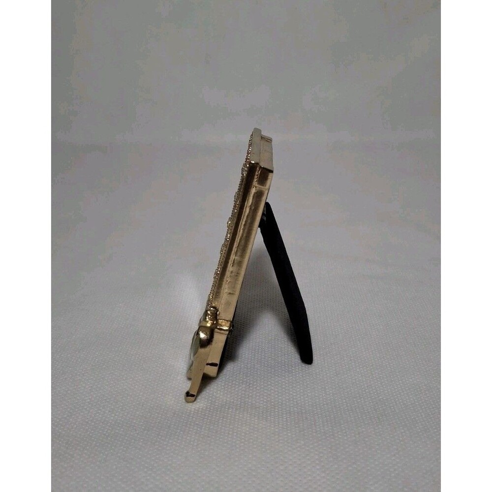 Vintage Furio Mini Picture Frame Gold Tone Rhinestones High Heels 2x3 inches - Picture 2 of 5